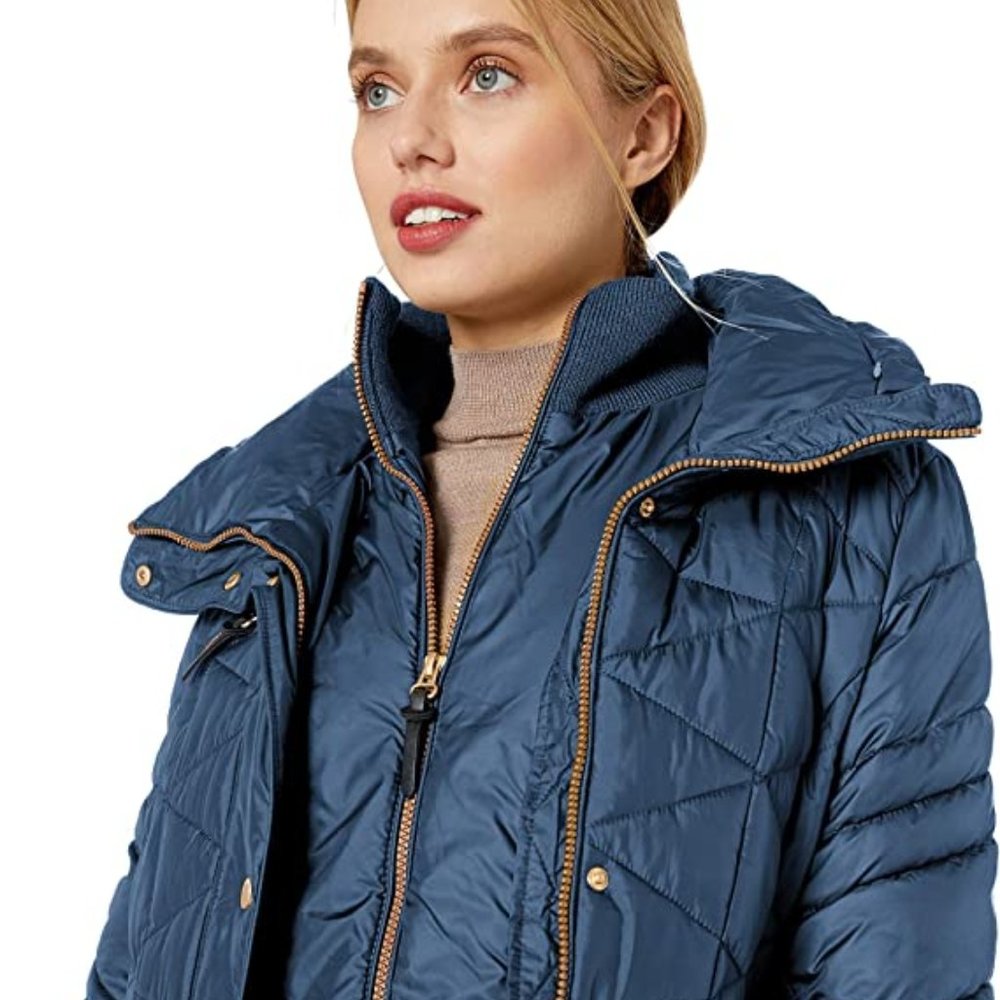 Marc New York by Andrew Marc Women's Merlette Puffer Coat (Steel Blue -Small)